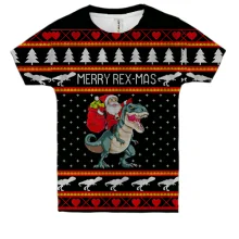 Детская 3D футболка «Merry Rex-mas»