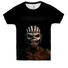 Детская 3D футболка Iron Maiden с Эдди в образе шамана