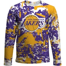 Дитячий 3D лонгслів Lakers фірмові кольори бризки фарб