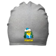 Хлопковая шапка с новогодним миньоном "Мама"