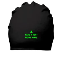 Хлопковая шапка c надписью "have a very metal xmas"