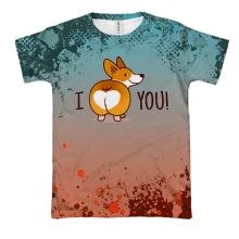 3D футболка I love you dog