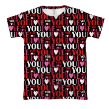 3D футболка I love you pattern