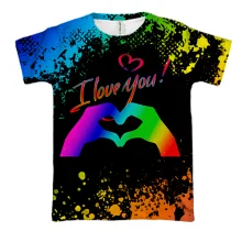 3D футболка I love you rainbow