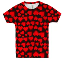 Детская 3D футболка Сердца pattern