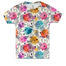 Дитяча 3D футболка Love and hearts pattern 5