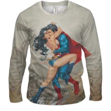 Мужской 3D лонгслив Superman and superwoman