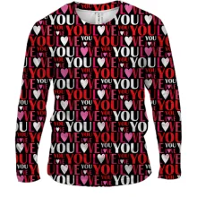 Чоловічий 3D лонгслів I love you pattern