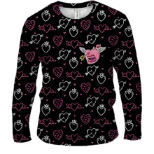 Чоловічий 3D лонгслів Love and hearts pattern 4