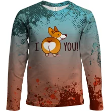 Детский 3D лонгслив I love you dog