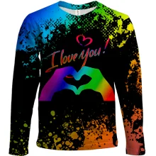 Детский 3D лонгслив I love you rainbow