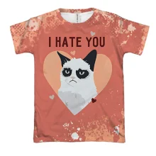 3D футболка I hate you cat
