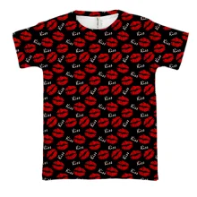 3D футболка Kiss lips pattern