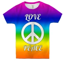 Детская 3D футболка Love Peace