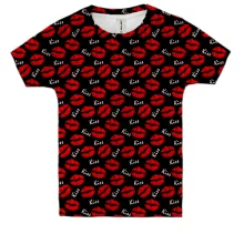 Дитяча 3D футболка Kiss lips pattern