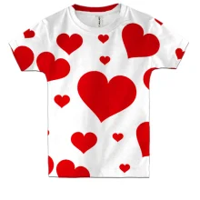 Детская 3D футболка Big hearts