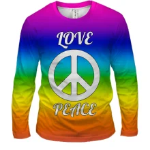 Мужской 3D лонгслив Love Peace