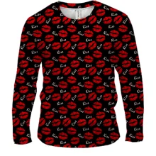 Чоловічий 3D лонгслів Kiss lips pattern