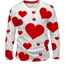 Мужской 3D лонгслив Big hearts