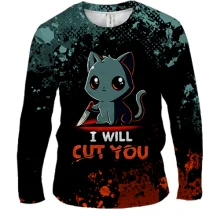 Мужской 3D лонгслив I will cut you