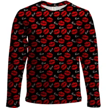 Дитячий 3D лонгслів Kiss lips pattern
