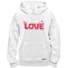 Толстовка с надписью "Love" из цветов