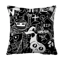 3D подушка Halloween black and white