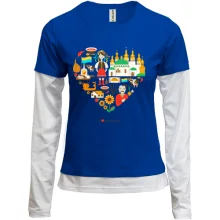 Комбинированный лонгслив I love Ukraine (арт сердце)