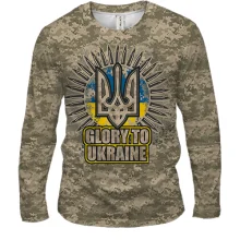 Мужской 3D лонгслив Glory to Ukraine (камо)