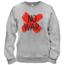 Свитшот с надписью «No War» и красным крестом