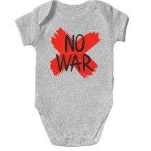 Детское боди с надписью «No War» и красным крестом