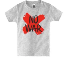 Дитяча футболка з написом «No War» і червоним хрестом