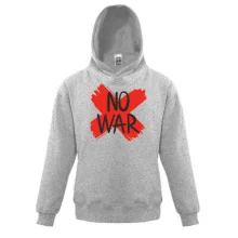 Дитяча толстовка з написом «No War» і червоним хрестом