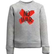 Дитячий світшот з написом «No War» і червоним хрестом