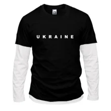 Комбинированный лонгслив с надписью «Ukraine»