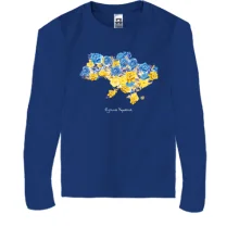 Дитячий лонгслів Україна єдина (мапа з квітів)