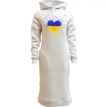 Худи платье Желто-синие сердечки