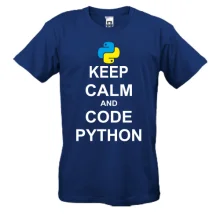 Мужская футболка Keep calm and code python