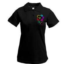 Жіноча футболка-поло різнокольоровою квіткою