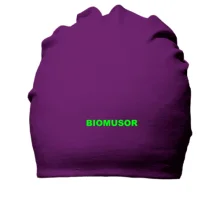 Бавовняна шапка з написом "Biomusor"