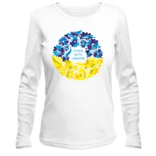 Лонгслив I Stand With Ukraine (венок из цветов)