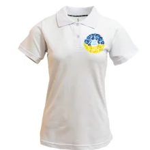 Футболка поло I Stand With Ukraine (вінок із квітів)