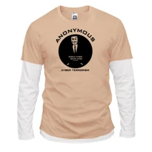 Комбинированный лонгслив Anonymous World Cyber Revolution