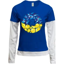 Комбінований лонгслів I Stand With Ukraine (вінок із квітів)