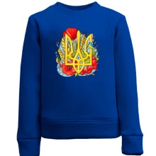 Детский свитшот с гербом Украины (маки и калина)