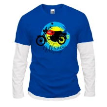 Мужской лонгслив Комби Ukraine Vintage (мопед Карпаты)