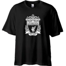 Футболка Oversize з білою емблемою Liverpool