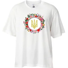 Футболка Oversize з вінком і гербом України