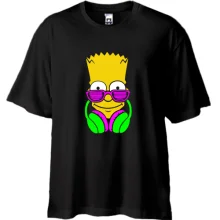 Футболка Oversize с кислотным Симпсоном