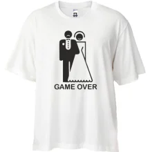 Футболка Oversize Game over із силуетами нареченого та нареченої